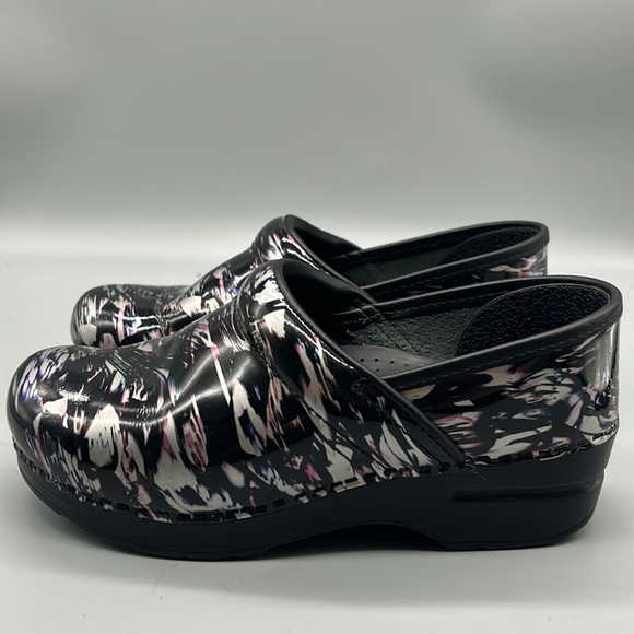Dansko professional patent dress clogs metallic waves women's - Picture 7 of 10